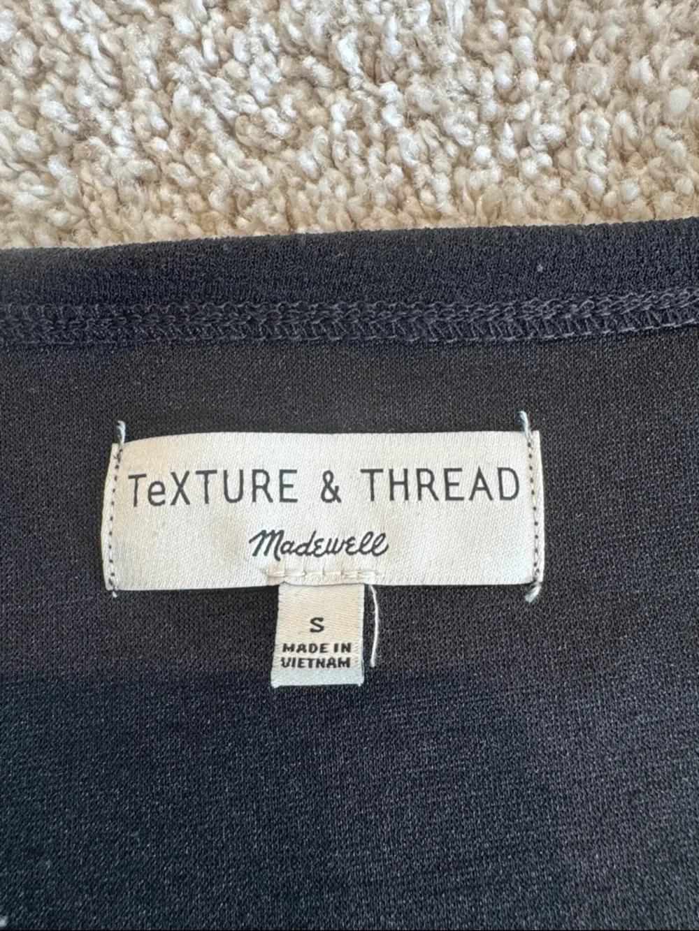 Madewell Black Texture & Thread Knit Top